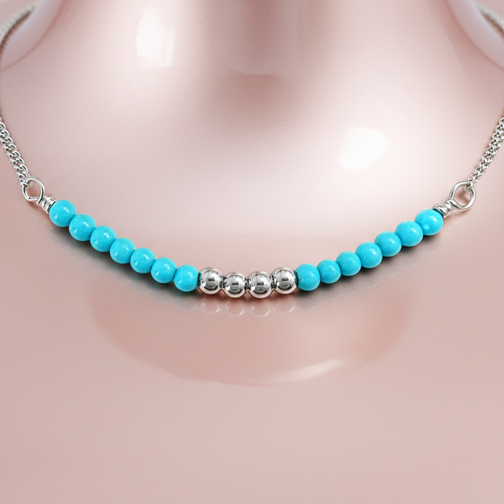 Bracelet Argent 925 & Perles Turquoises