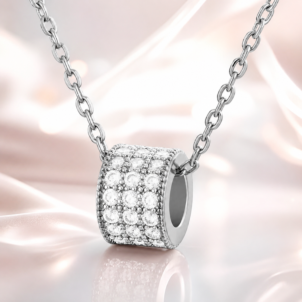 Collier Éclat Pavé – Argent 925 rhodié & Zirconiums