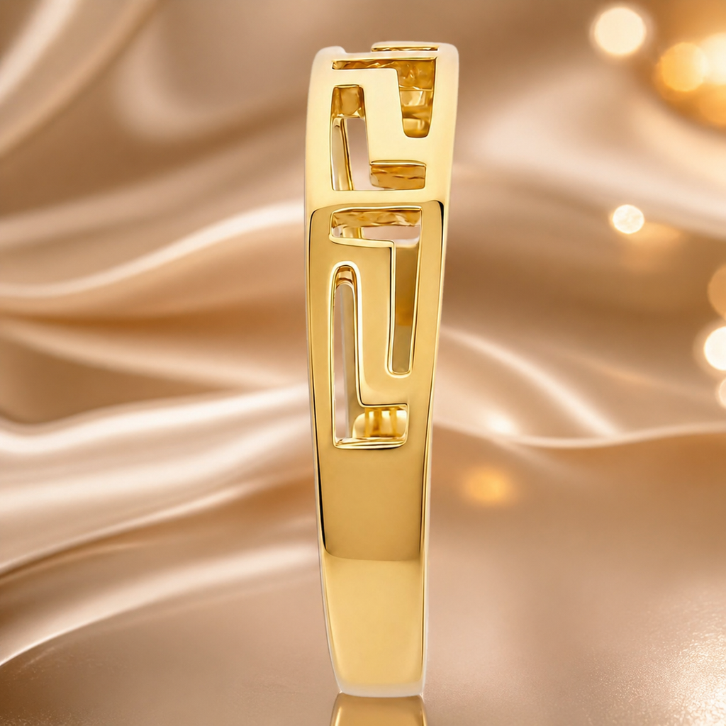 Bague motif grec – Plaqué or 18 carats