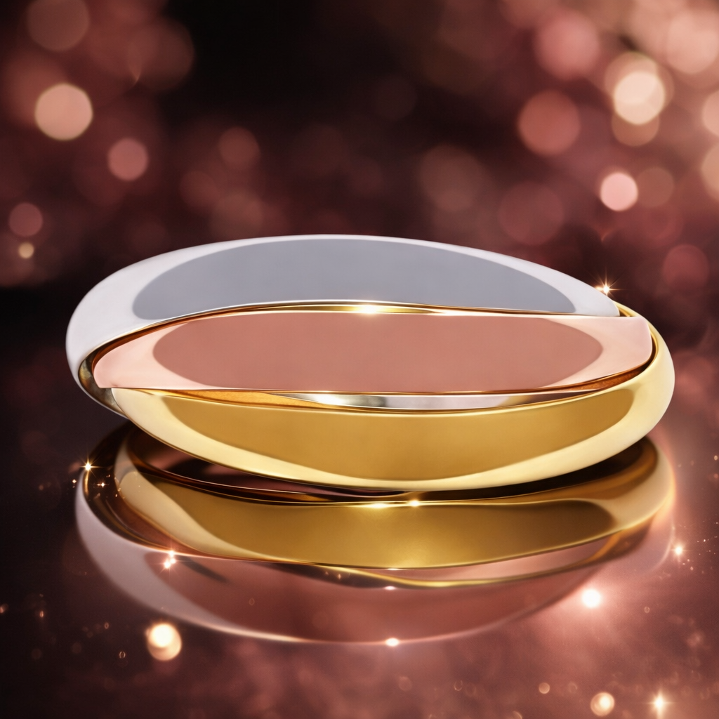 Bague 3 anneaux entrelacés – Plaqué or 18 carats