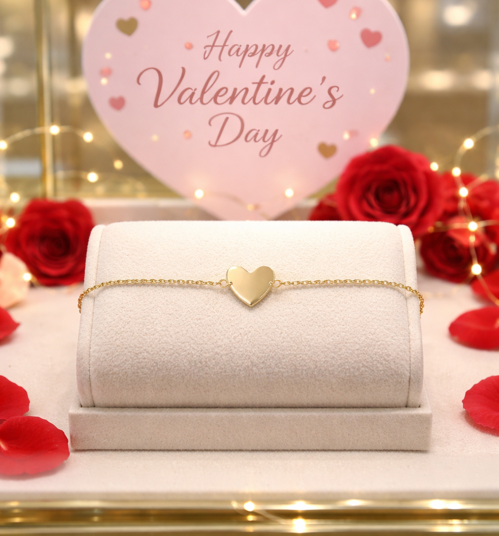 Bracelet Cœur – Plaqué Or 18 Carats