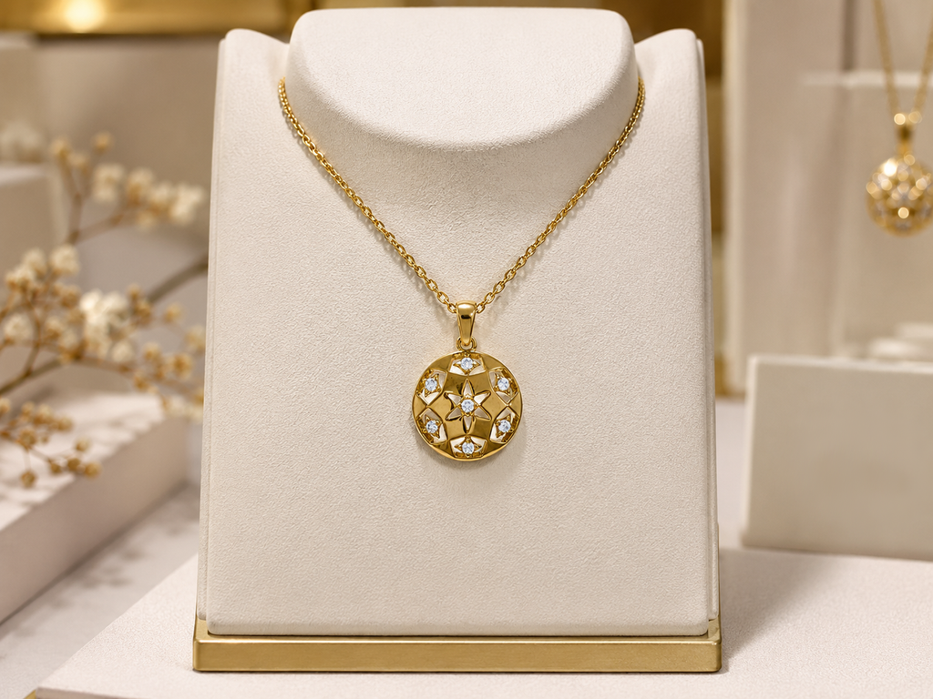 Collier Étoile – Plaqué Or Jaune 18 Carats & Zirconiums