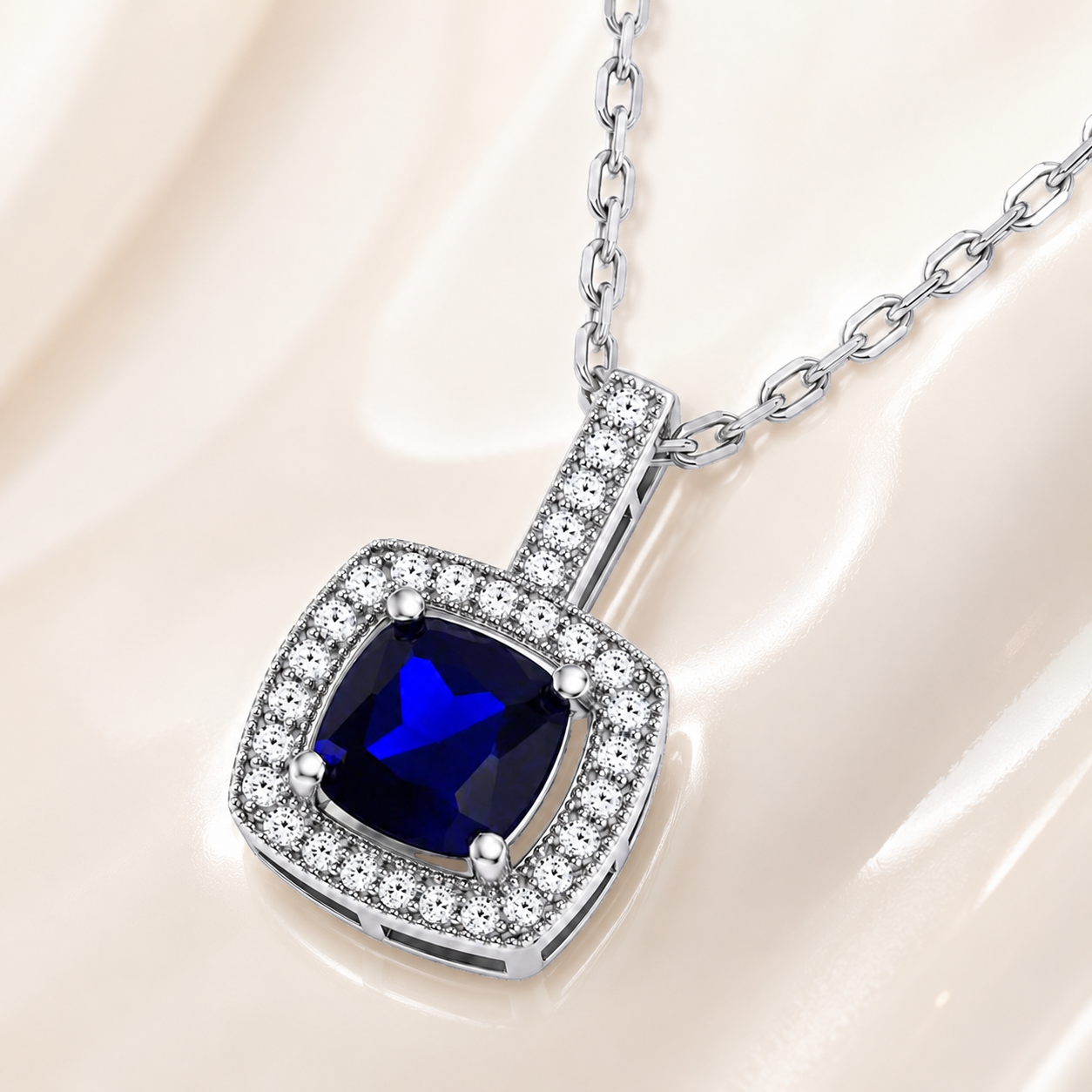 Collier Saphira Bleu – Argent 925 Rhodié & Zirconiums