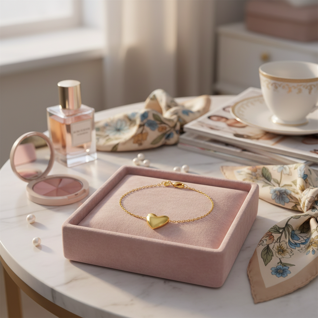 Bracelet Cœur – Plaqué Or 18 Carats