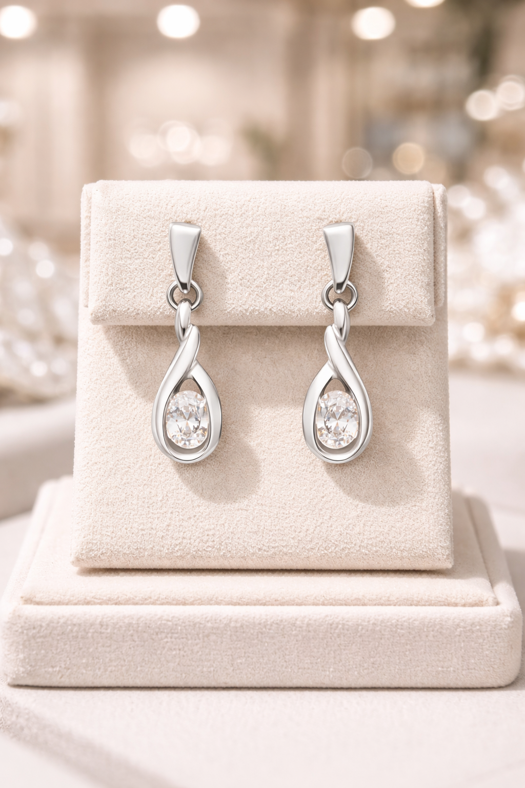 Boucles d’oreilles Argent 925 Rhodié & Zirconium – Élégance Intemporelle