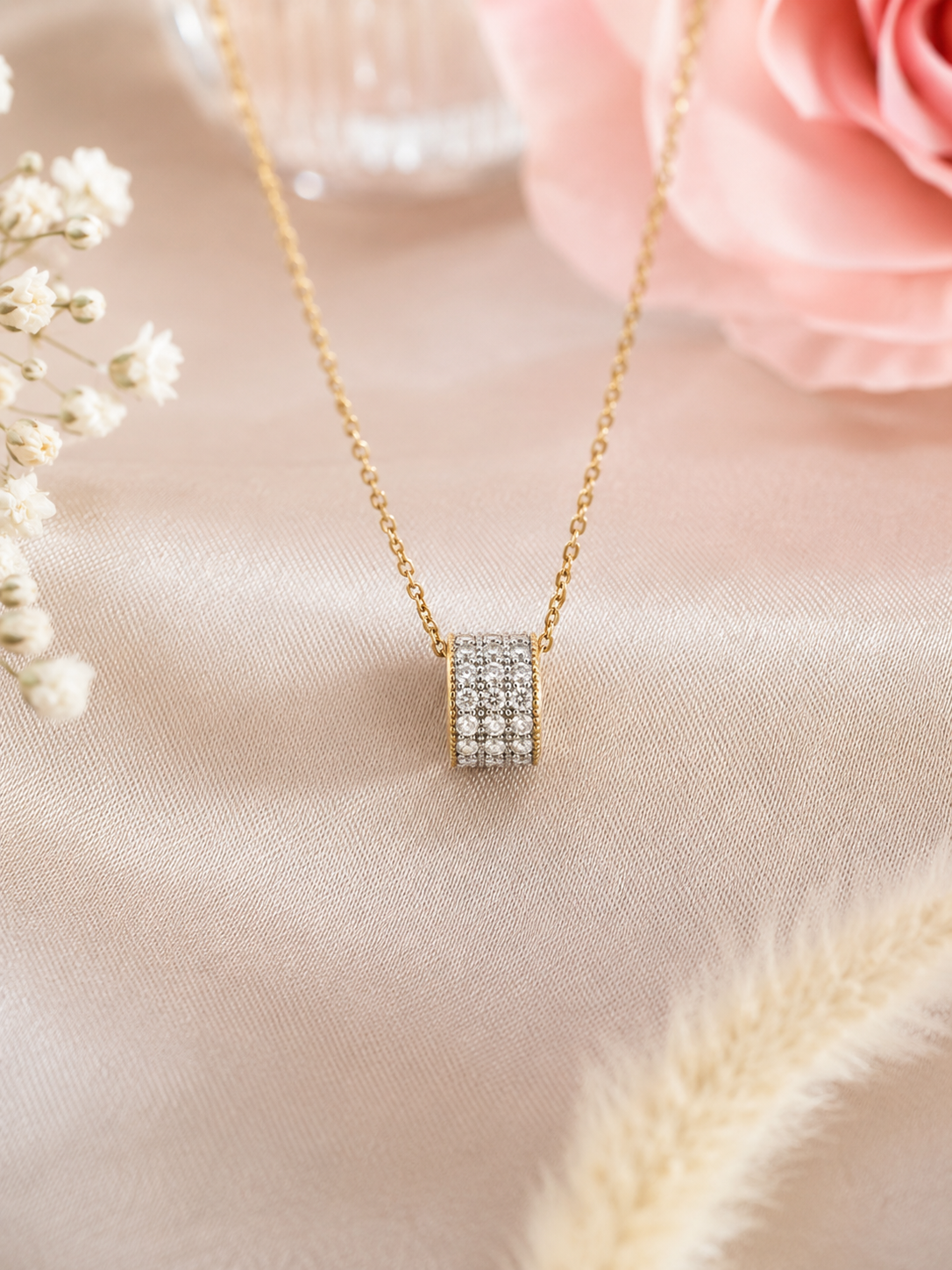 Collier Éclat Pavé – Plaqué Or 18 Carats & Zirconiums