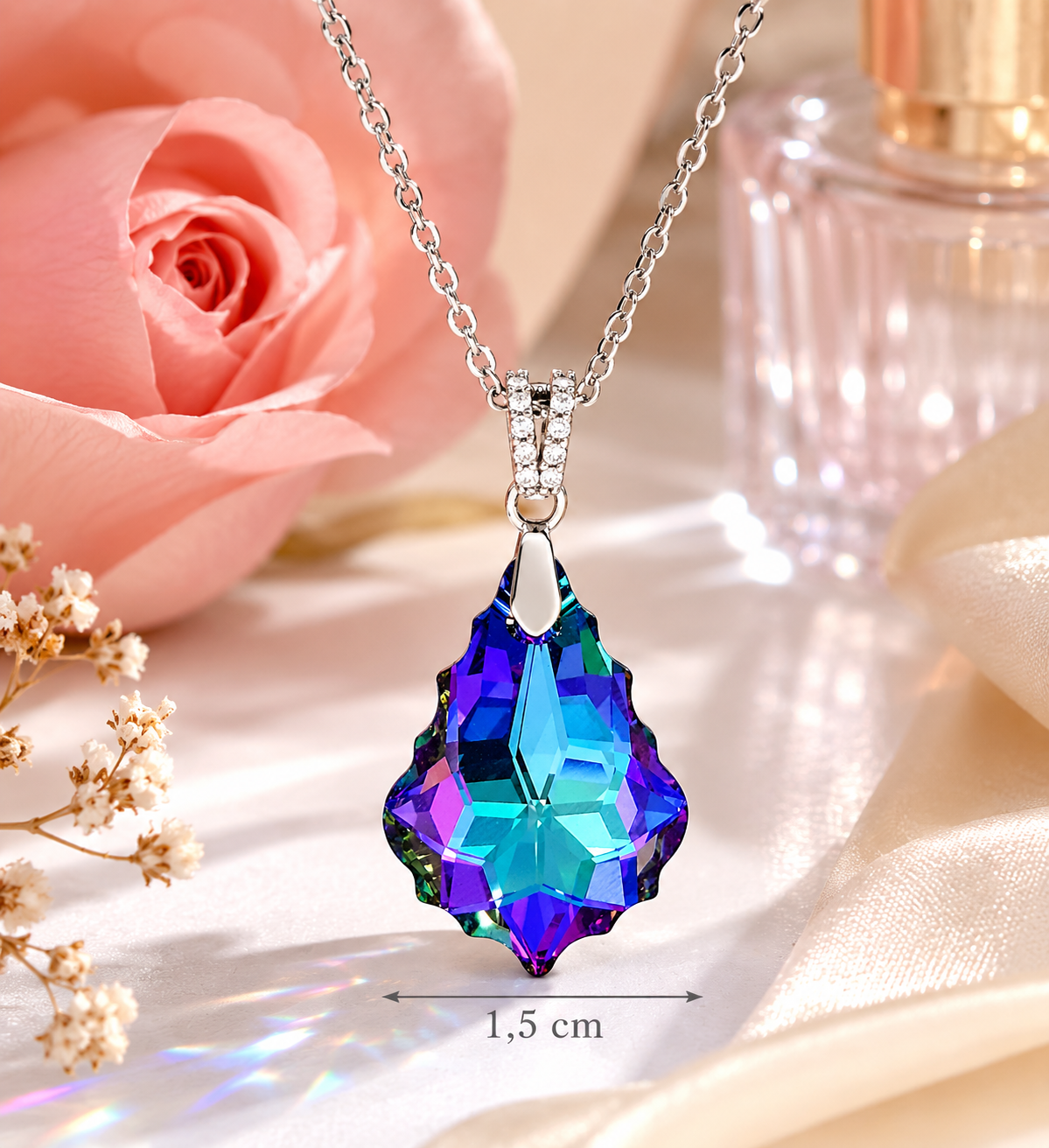 Collier Cristal Baroque Argent 925 Rhodié
