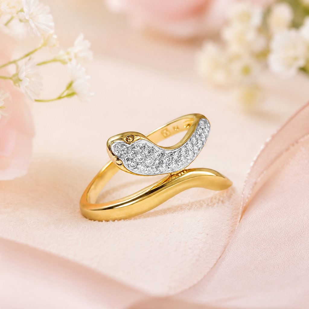 Bague Serpent – Plaqué Or 18 Carats & Zirconiums