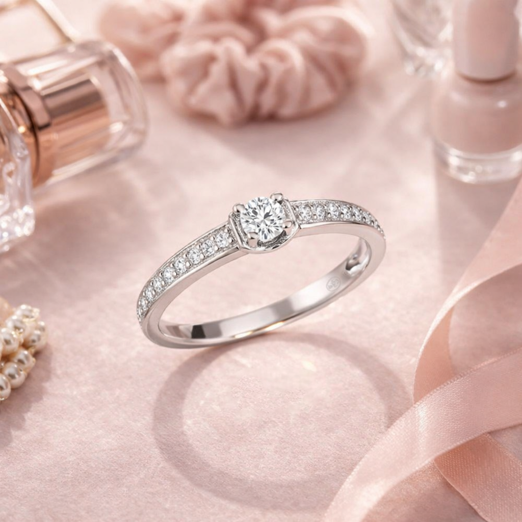 Bague Argent 925 Rhodié & Zirconium – Élégance Intemporelle