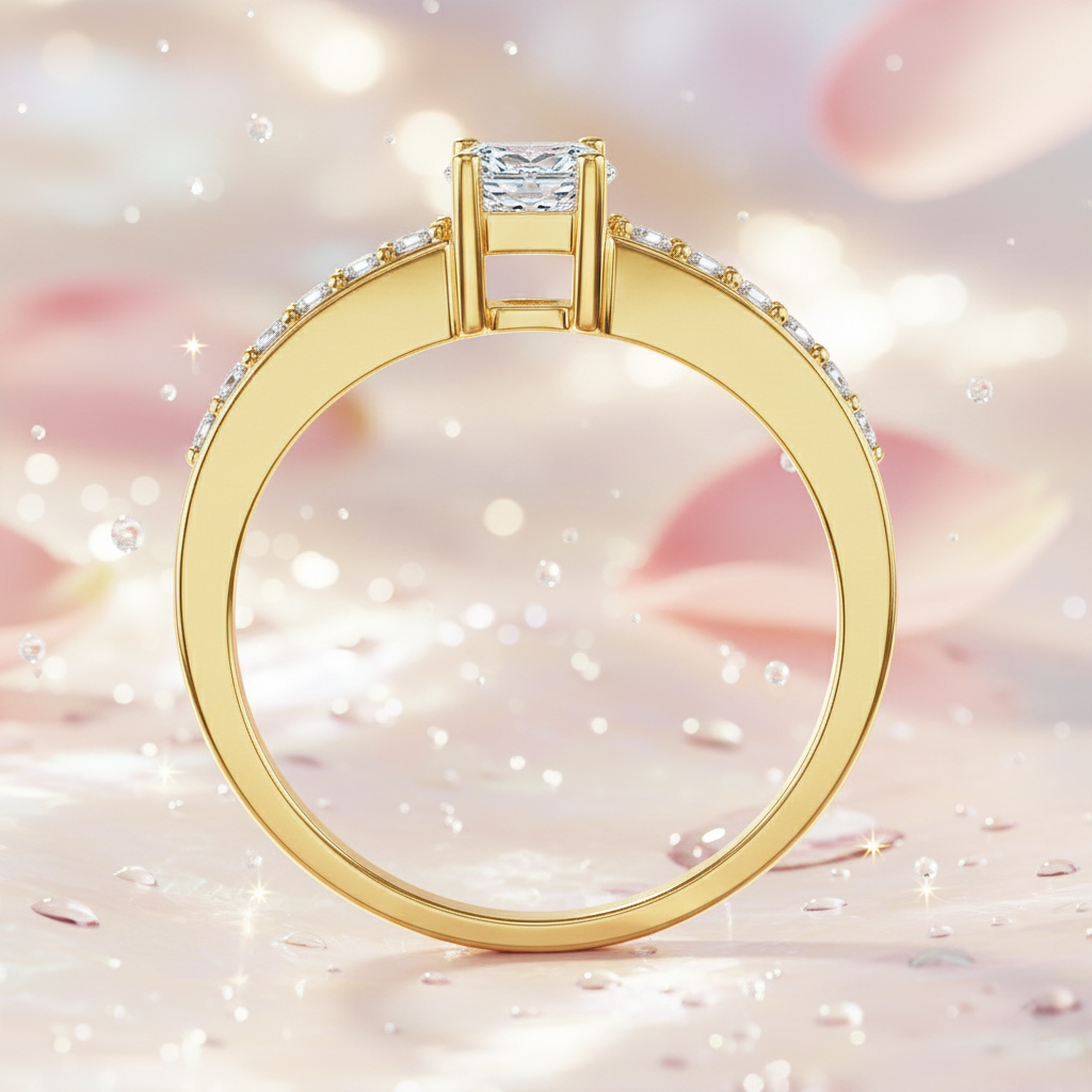 Bague Femme Plaqué Or – Zirconium Étincelant – Finition Luxe