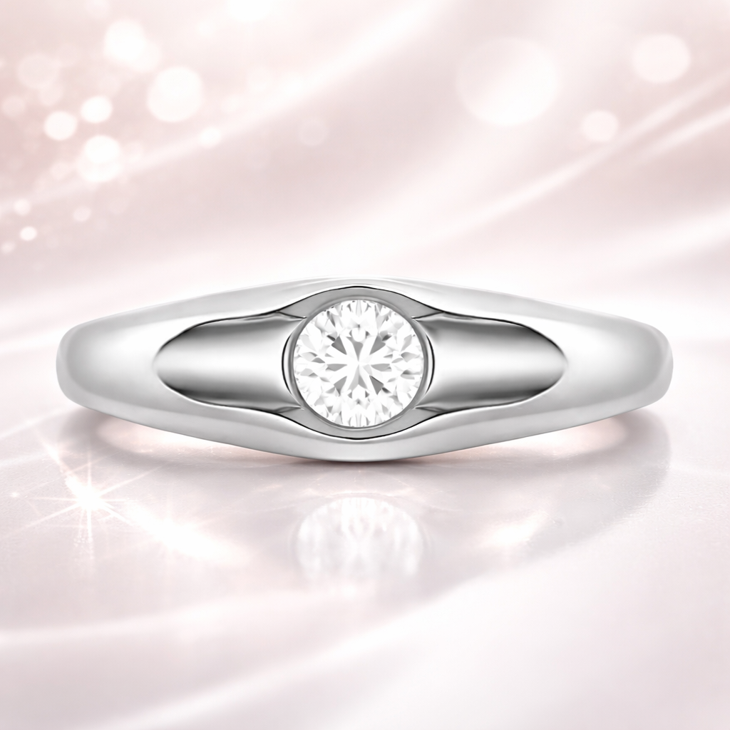 Bague Argent 925 Rhodié & Zirconium 3,5 mm – Élégance Minimaliste