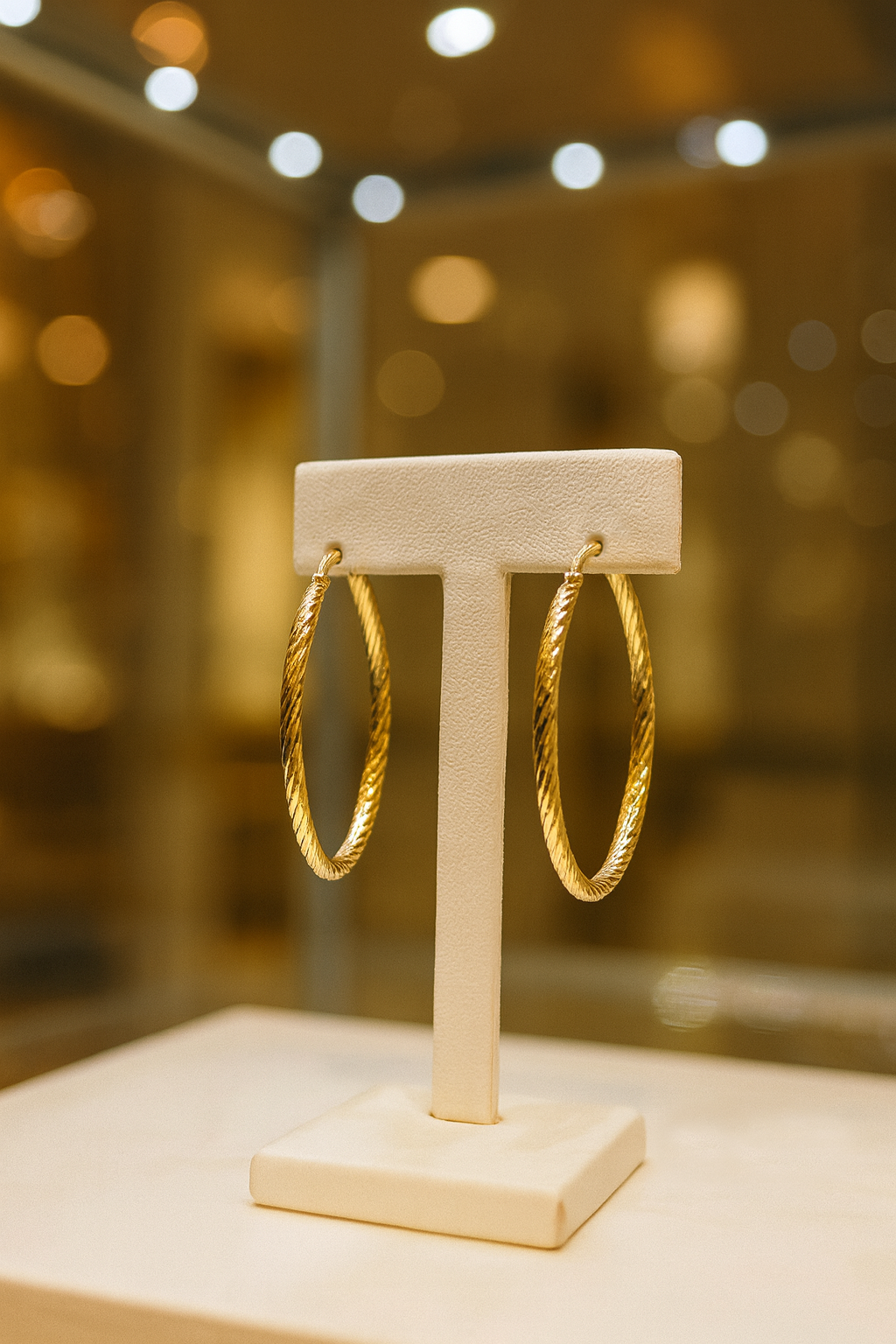 Créoles Plaqué Or 4 cm – Finition Torsadée