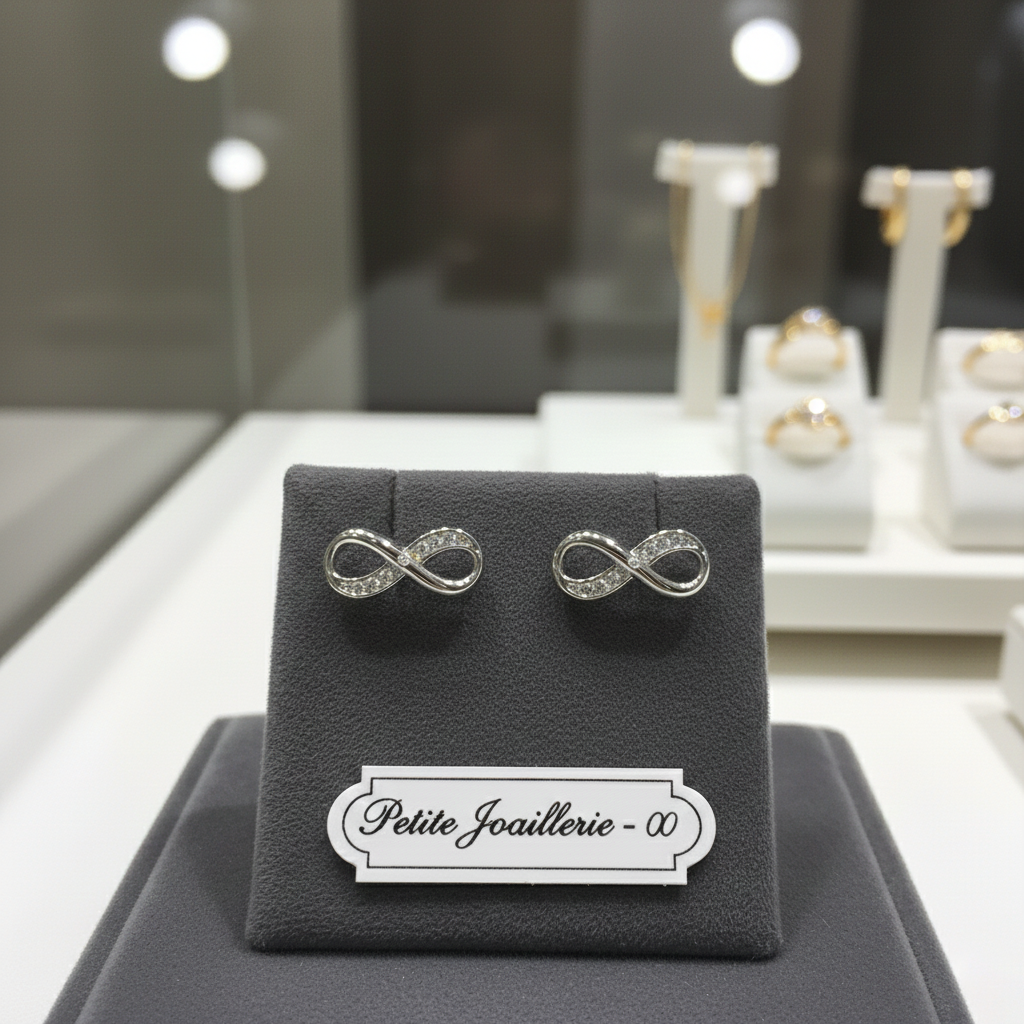 Boucles d’oreilles Infinity – Argent 925 & Zirconiums