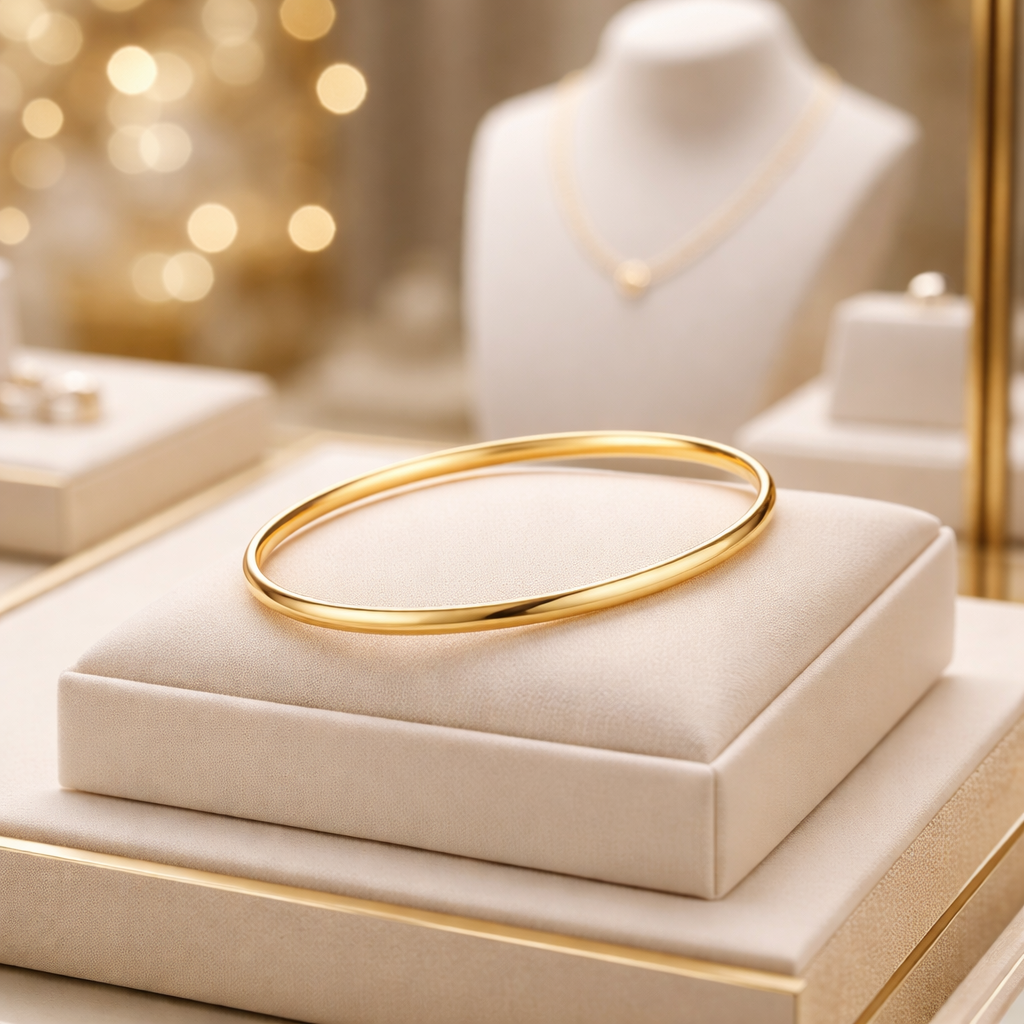 Bracelet Jonc Plaqué Or 18 Carats