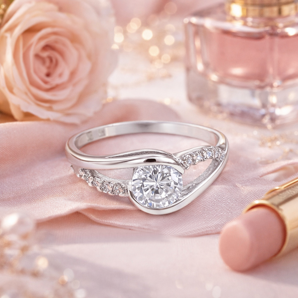 Bague Éclat – Argent 925 Rhodié & Zirconium